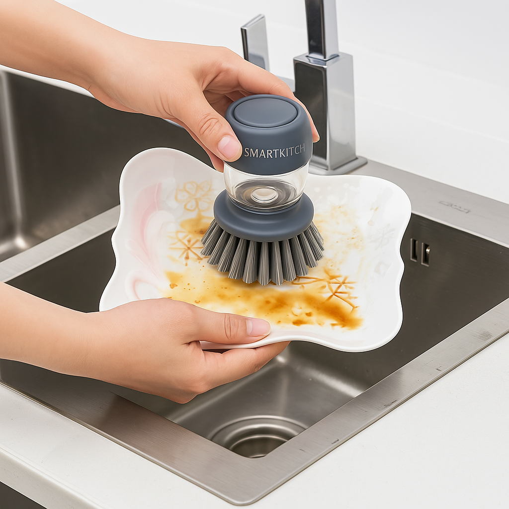 Le Nettoyeur – Brosse vaisselle savon intégré